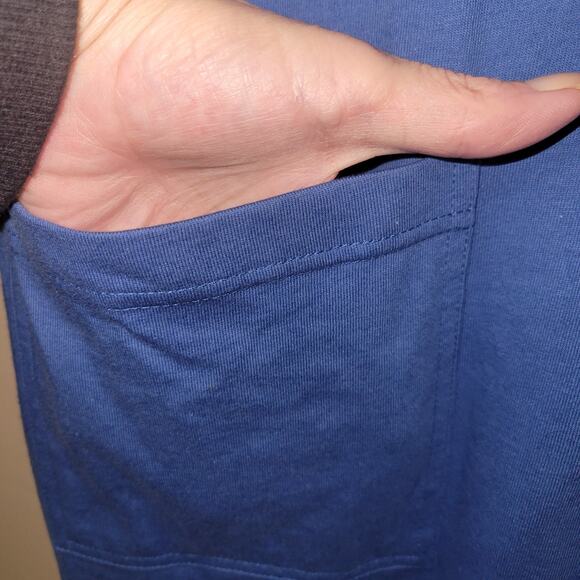 Vintage National Wildlife Blue Bird Colonial Blue Shift Dress XL Pockets Cotton - Picture 9 of 9